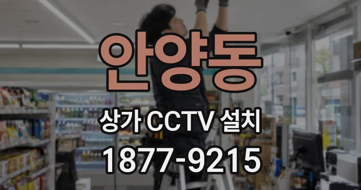 안양동 상가 CCTV 설치