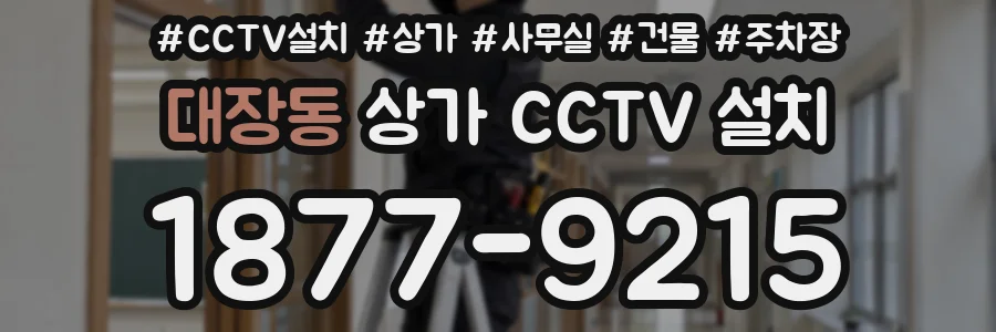 대장동 상가 CCTV 설치