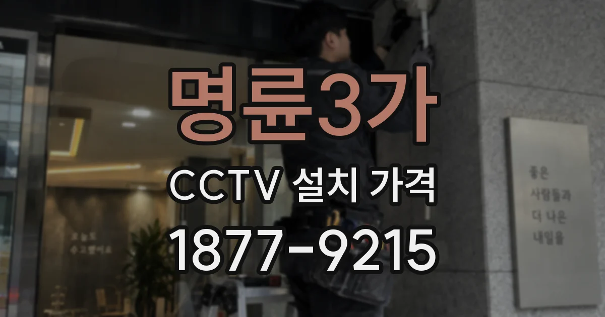 명륜3가 CCTV 설치 가격