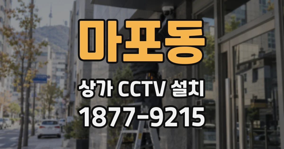 마포동 상가 CCTV 설치