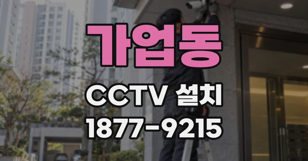 가업동 CCTV 설치