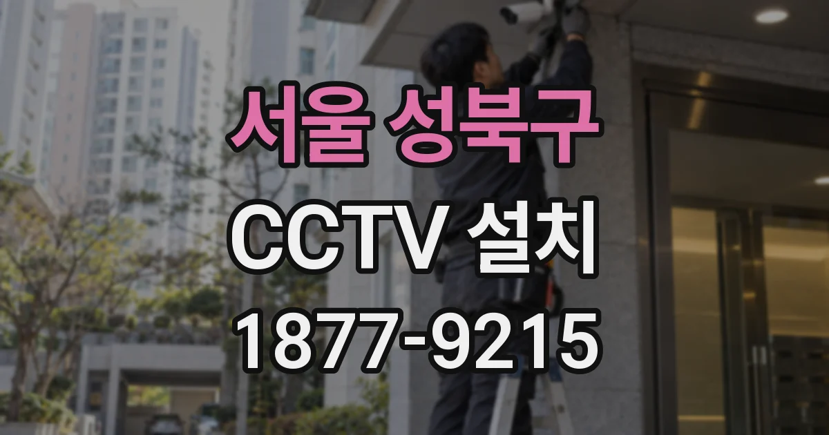서울 성북구 CCTV 설치