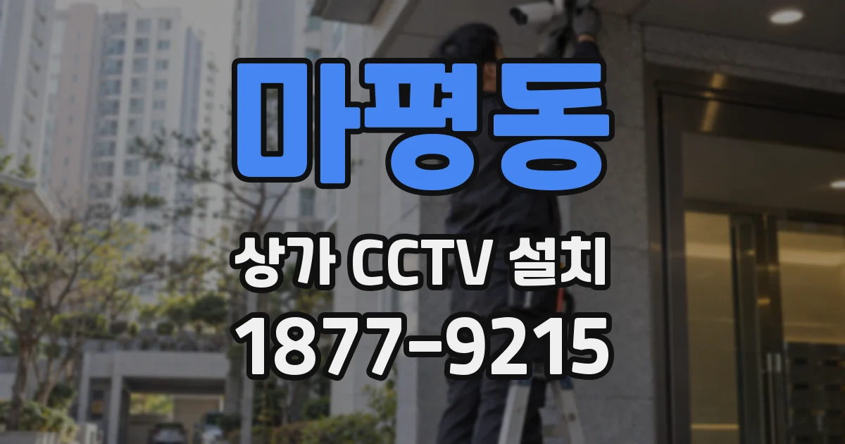 마평동 상가 CCTV 설치