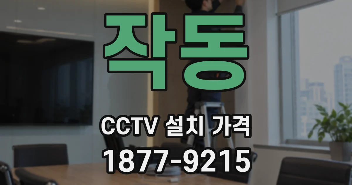 작동 CCTV 설치 가격