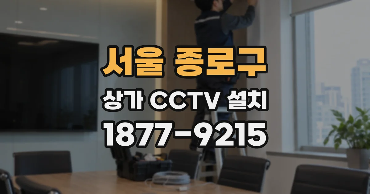 서울 종로구 상가 CCTV 설치