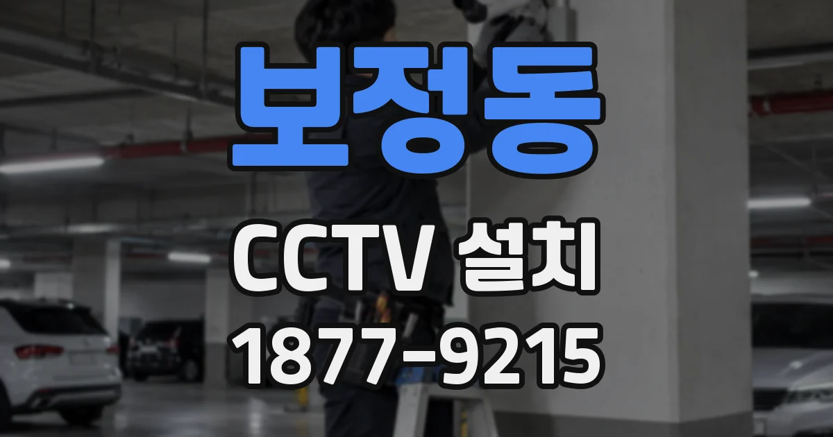 보정동 CCTV 설치