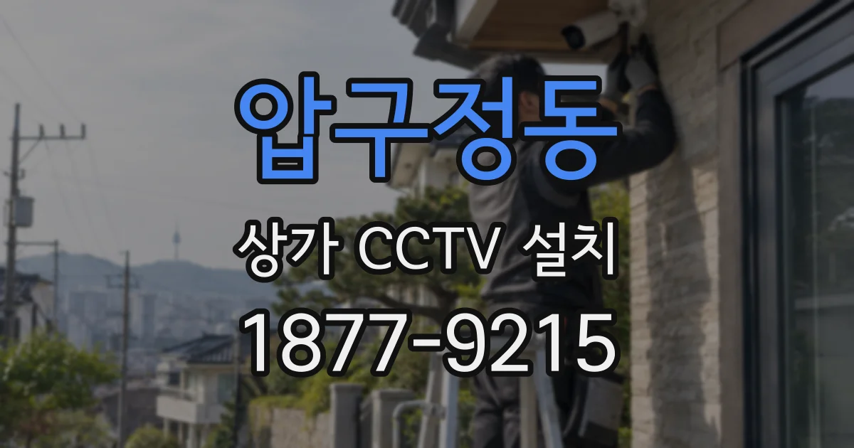 압구정동 상가 CCTV 설치