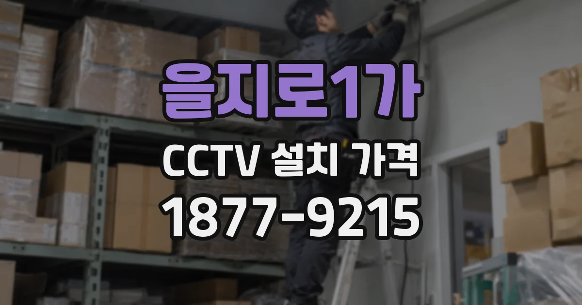 을지로1가 CCTV 설치 가격