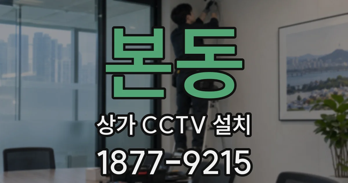 본동 상가 CCTV 설치