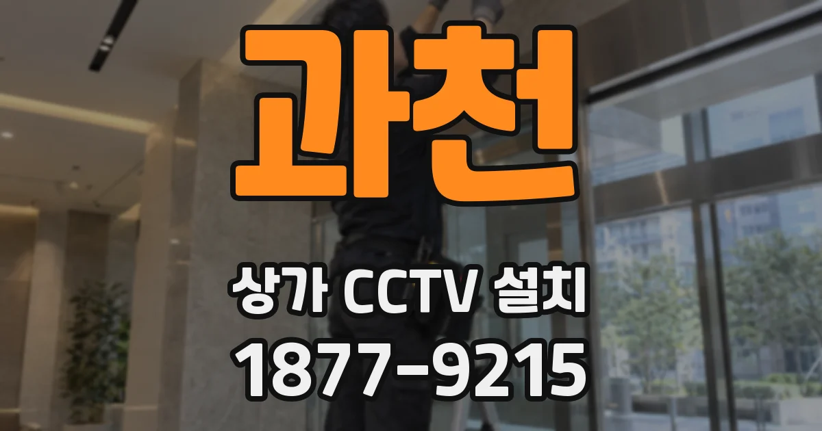 과천 상가 CCTV 설치