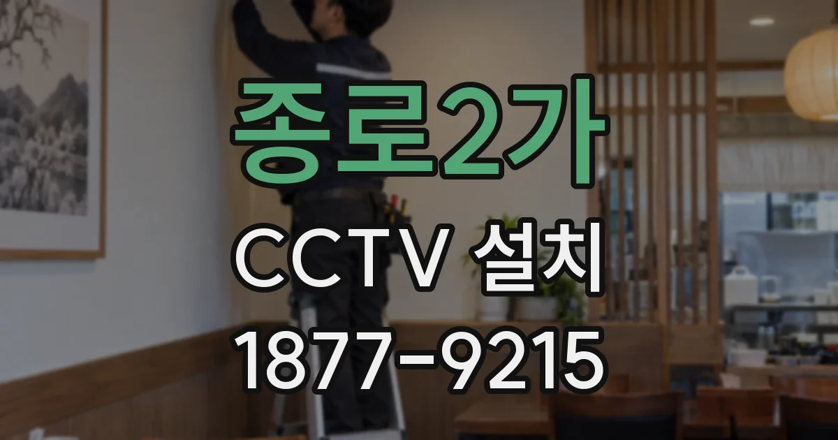 종로2가 CCTV 설치