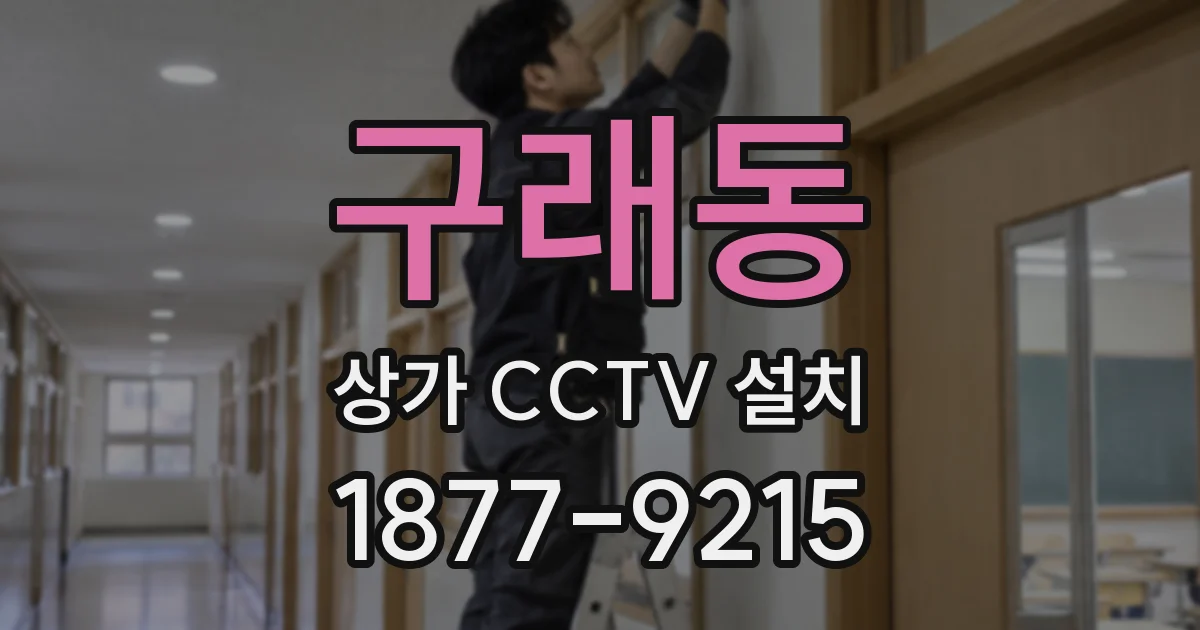구래동 상가 CCTV 설치