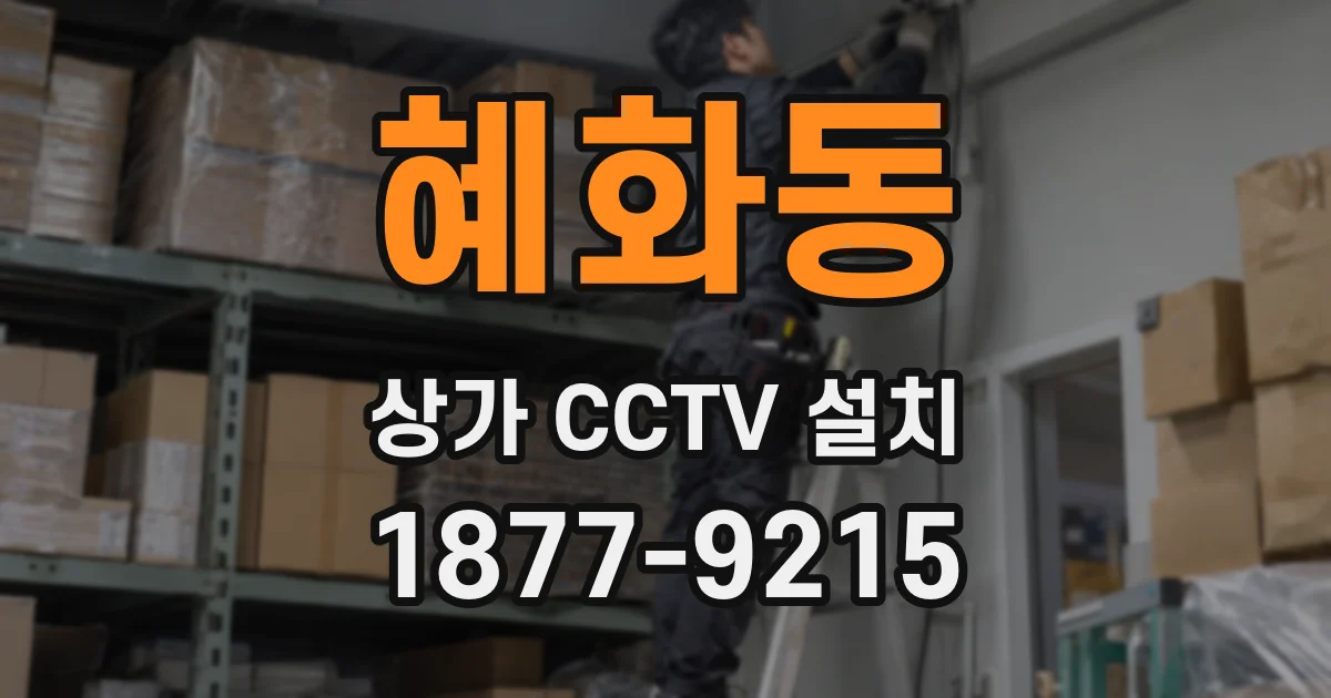 혜화동 상가 CCTV 설치