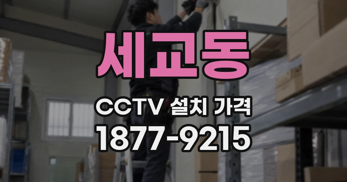 세교동 CCTV 설치 가격