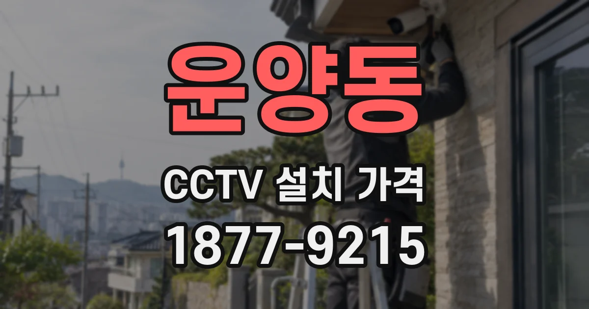 운양동 CCTV 설치 가격