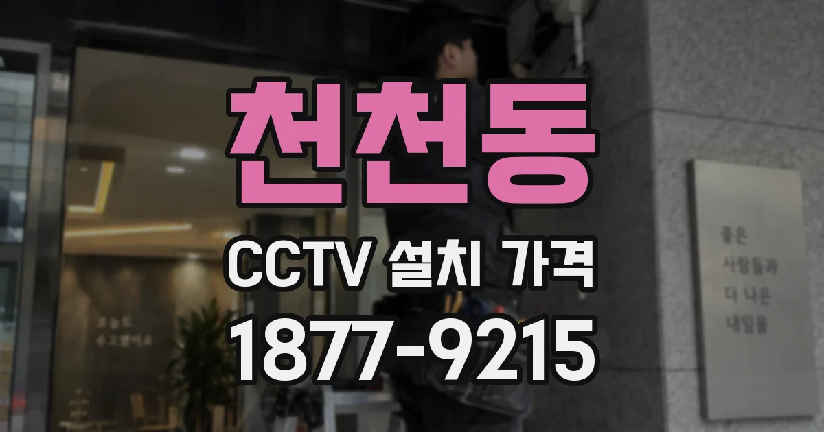 천천동 CCTV 설치 가격