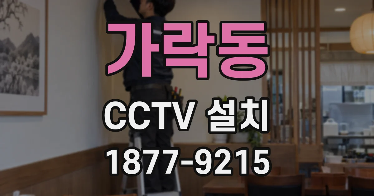 가락동 CCTV 설치