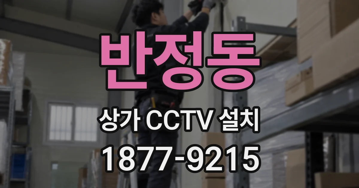 반정동 상가 CCTV 설치