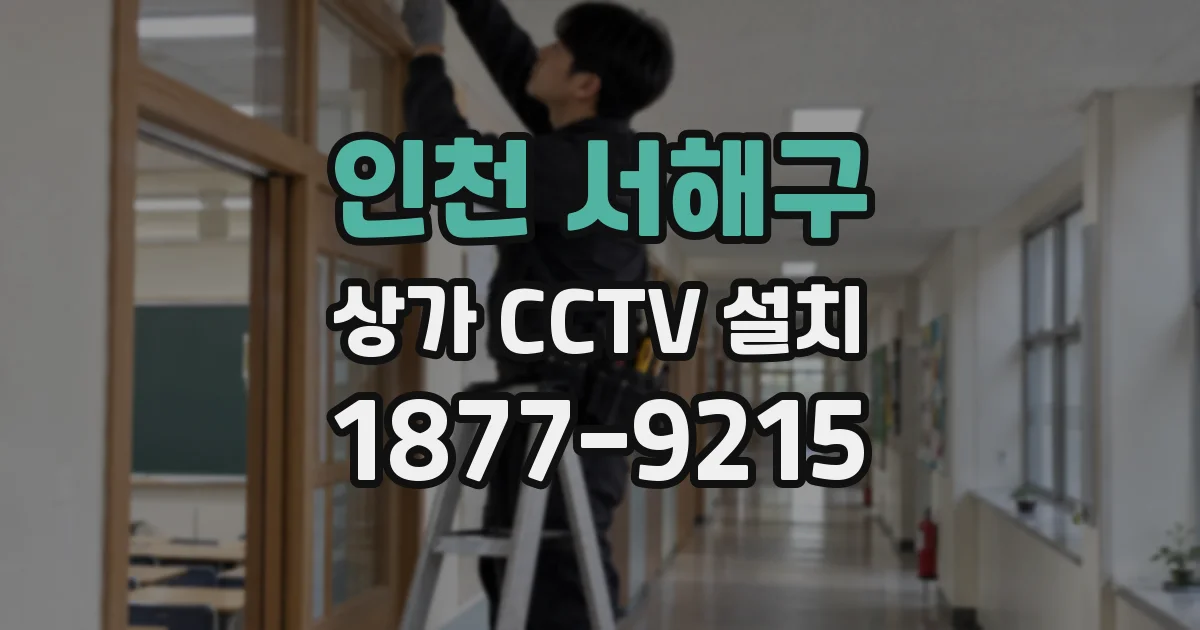 인천 서해구 상가 CCTV 설치