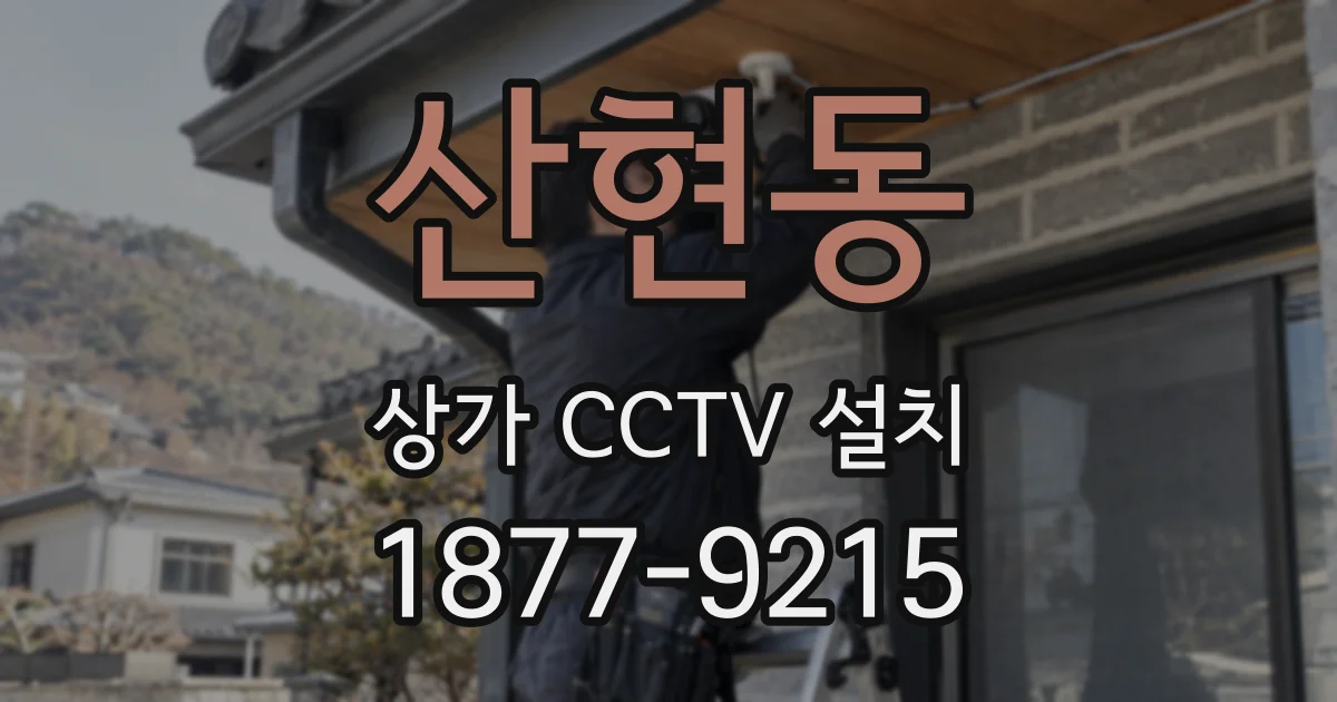 산현동 상가 CCTV 설치