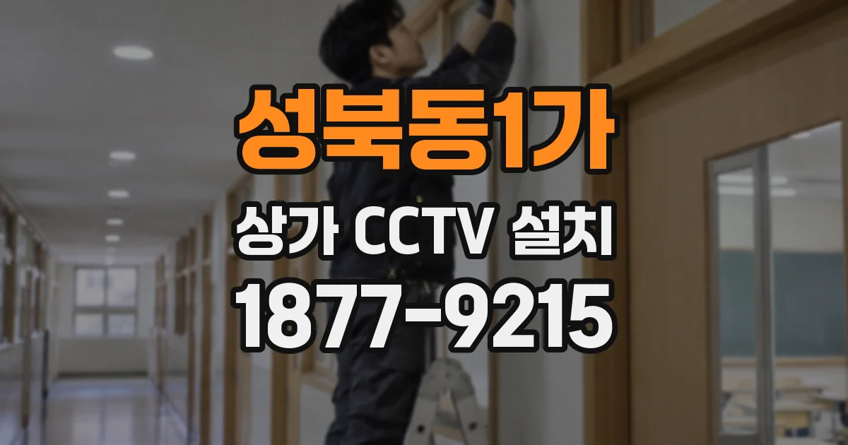 성북동1가 상가 CCTV 설치