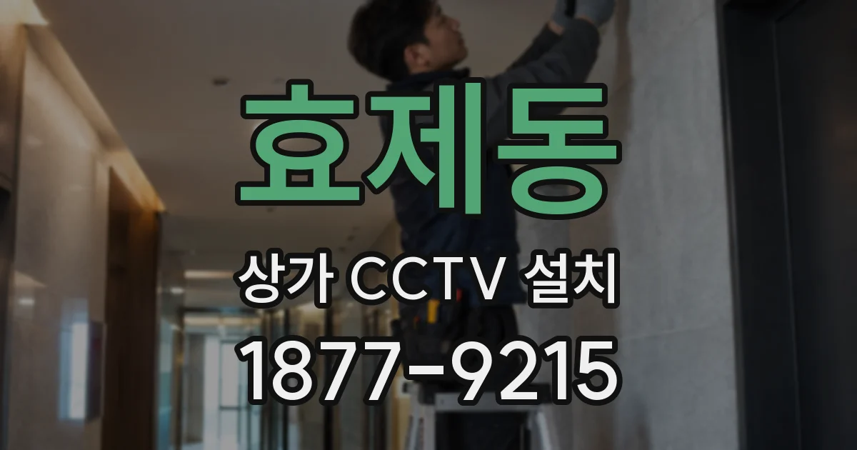 효제동 상가 CCTV 설치