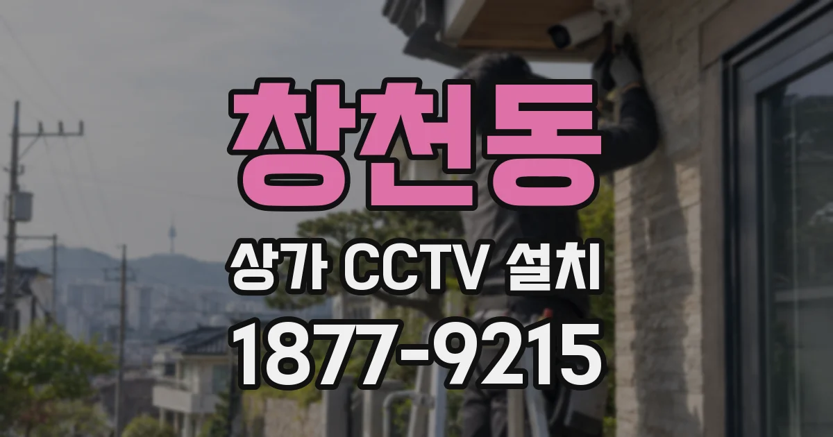 창천동 상가 CCTV 설치