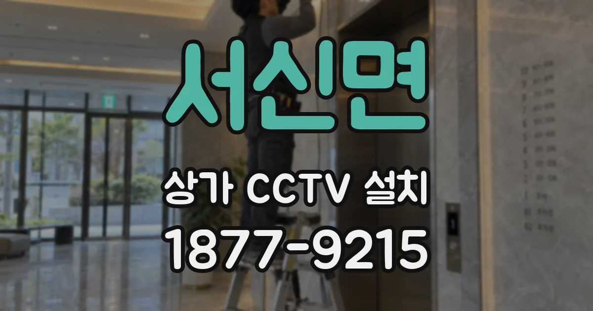 서신면 상가 CCTV 설치