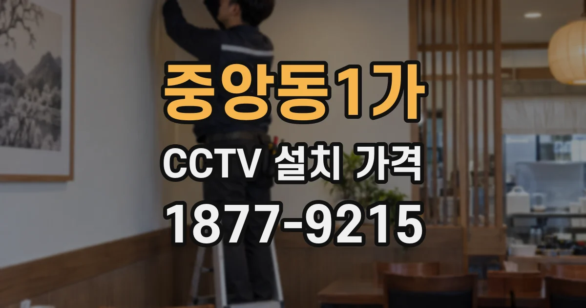 중앙동1가 CCTV 설치 가격