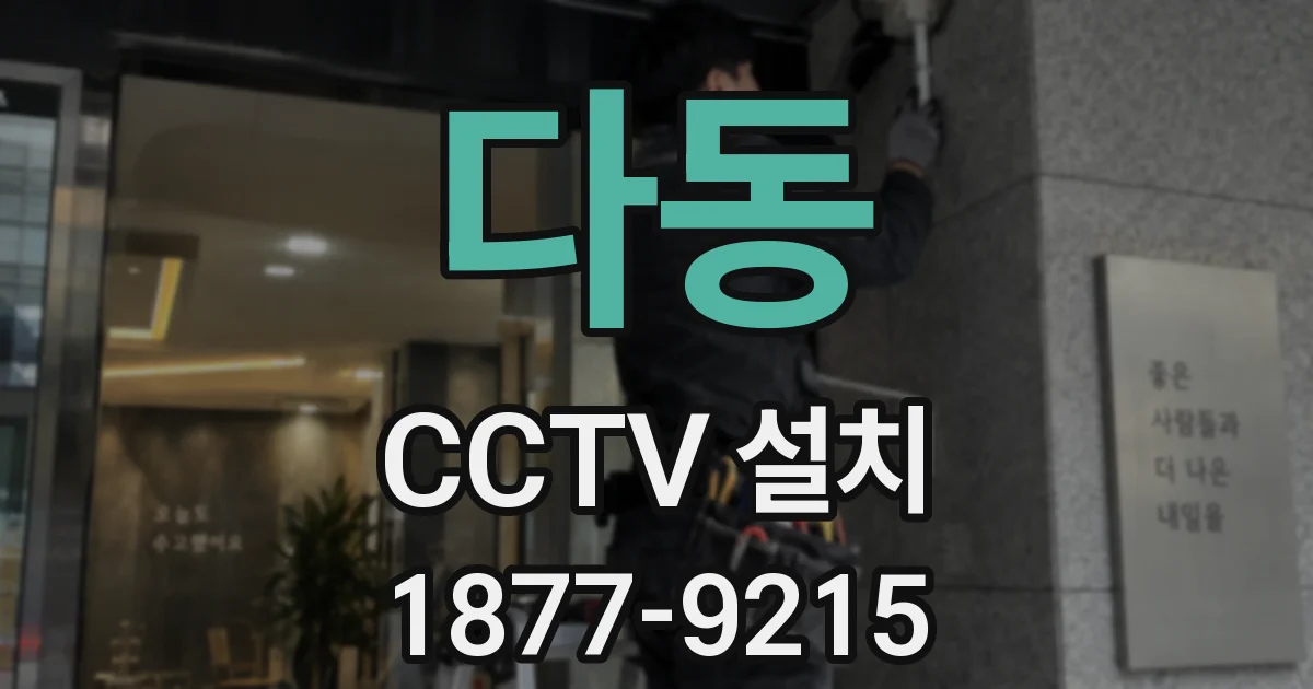 다동 CCTV 설치