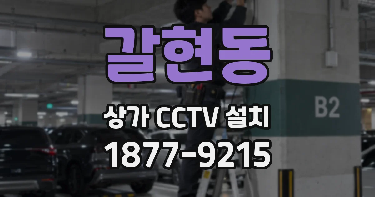 갈현동 상가 CCTV 설치