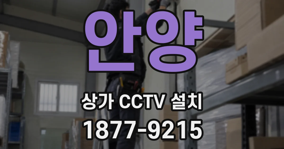 안양 상가 CCTV 설치