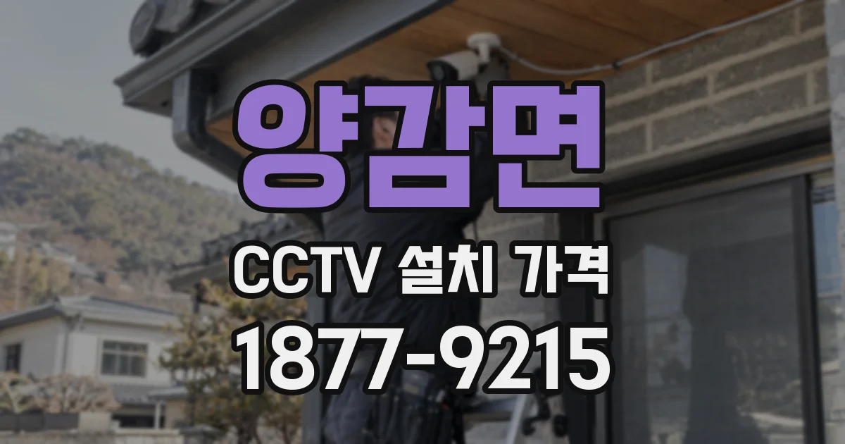 양감면 CCTV 설치 가격