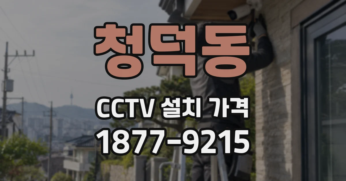청덕동 CCTV 설치 가격