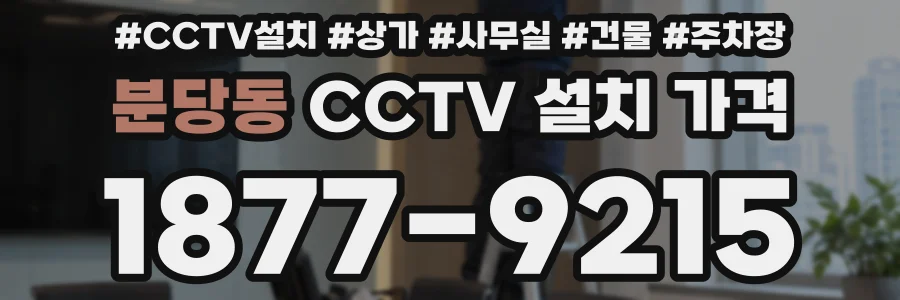 분당동 CCTV 설치 가격