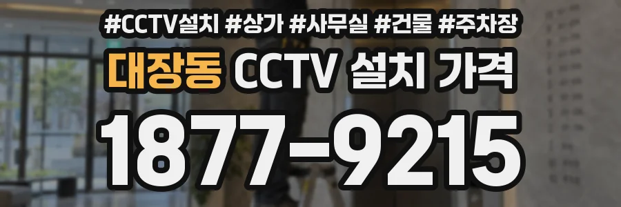 대장동 CCTV 설치 가격