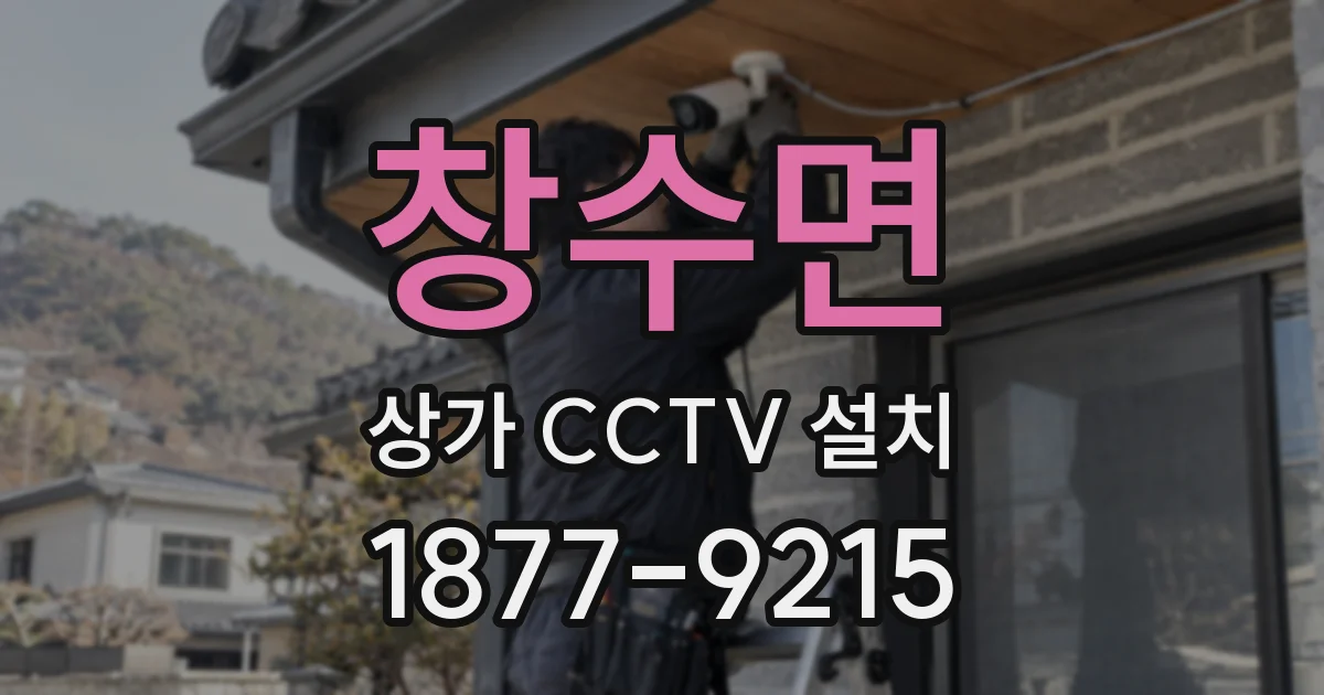 창수면 상가 CCTV 설치