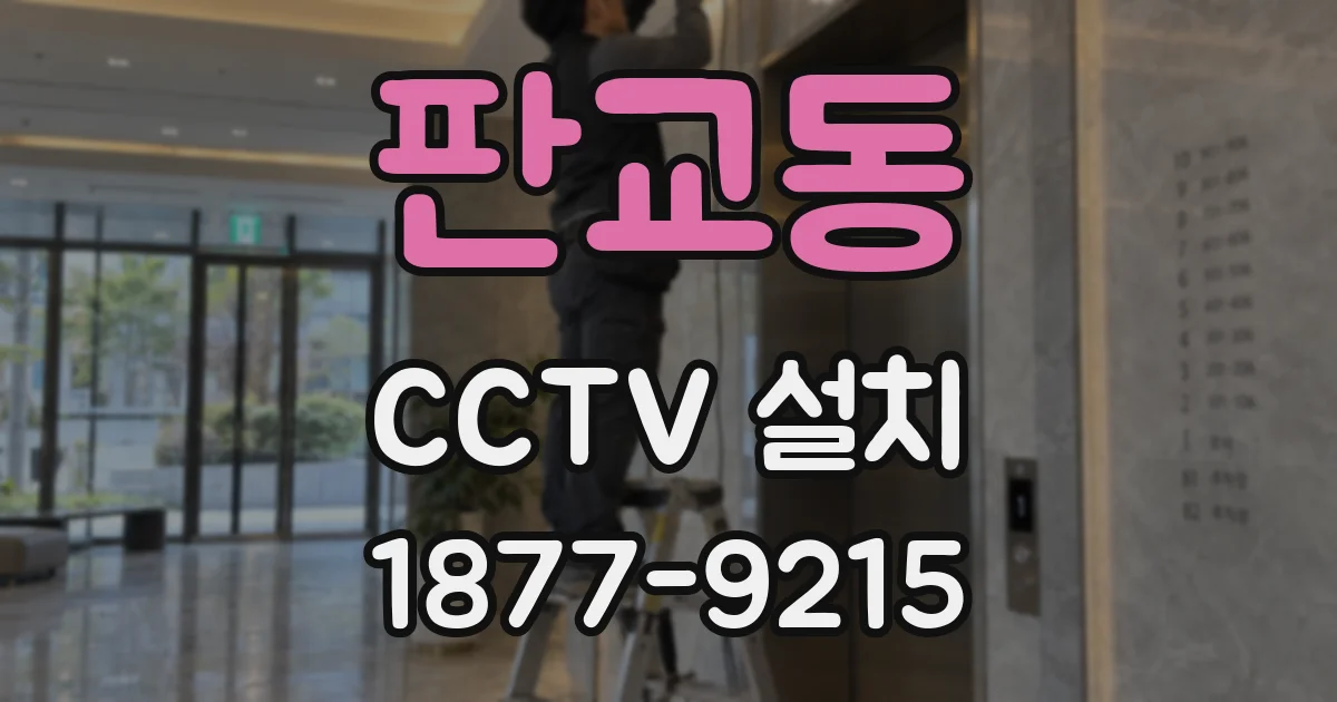 판교동 CCTV 설치