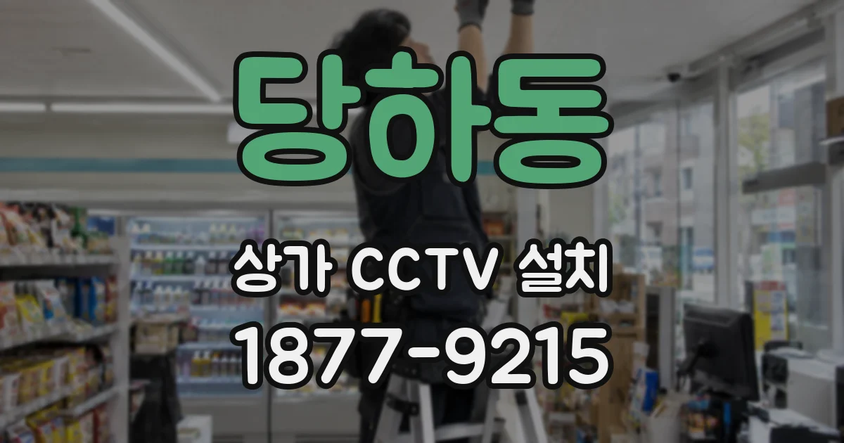 당하동 상가 CCTV 설치