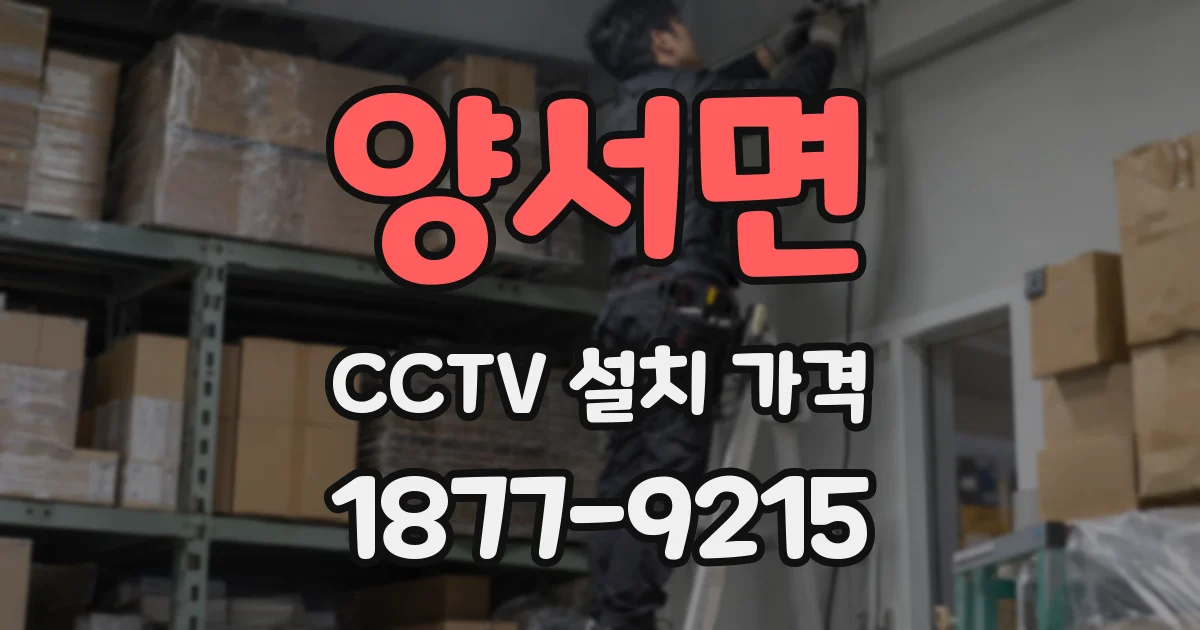 양서면 CCTV 설치 가격