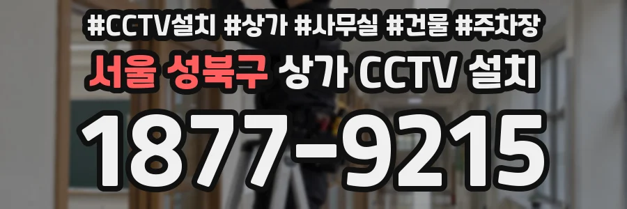 서울 성북구 상가 CCTV 설치
