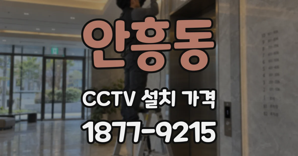 안흥동 CCTV 설치 가격