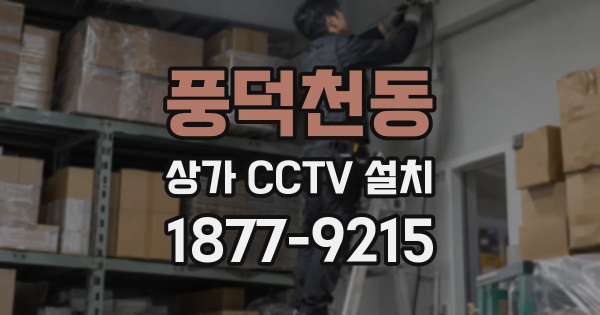풍덕천동 상가 CCTV 설치