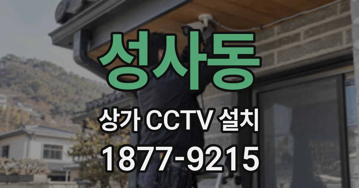 성사동 상가 CCTV 설치