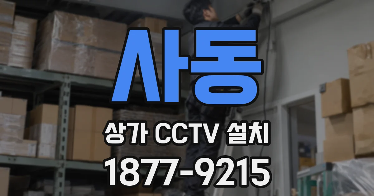 사동 상가 CCTV 설치