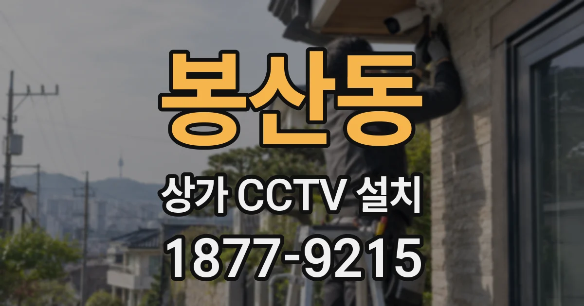 봉산동 상가 CCTV 설치
