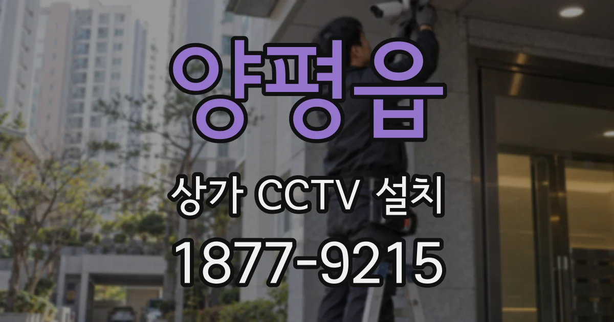 양평읍 상가 CCTV 설치