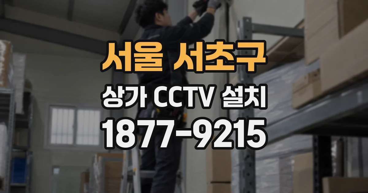 서울 서초구 상가 CCTV 설치
