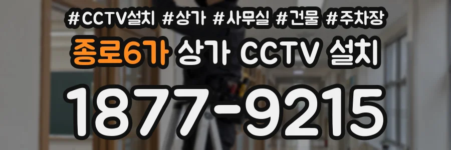 종로6가 상가 CCTV 설치
