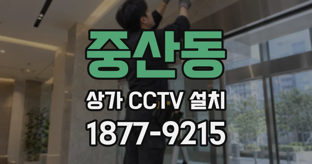 중산동 상가 CCTV 설치